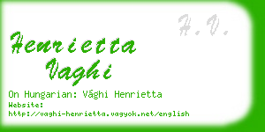 henrietta vaghi business card